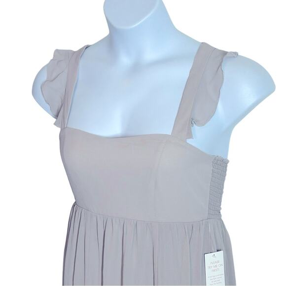 Show Me Your Mumu June Ruffle Maxi Dress M Dove Gray NWT Bridesmaid - Picture 8 of 13